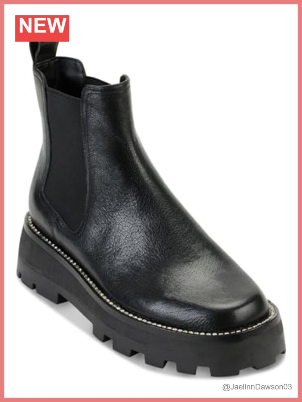 KARL LAGERFELD PARIS Mayde Leather Lug-Sole Chelsea Ankle Boot